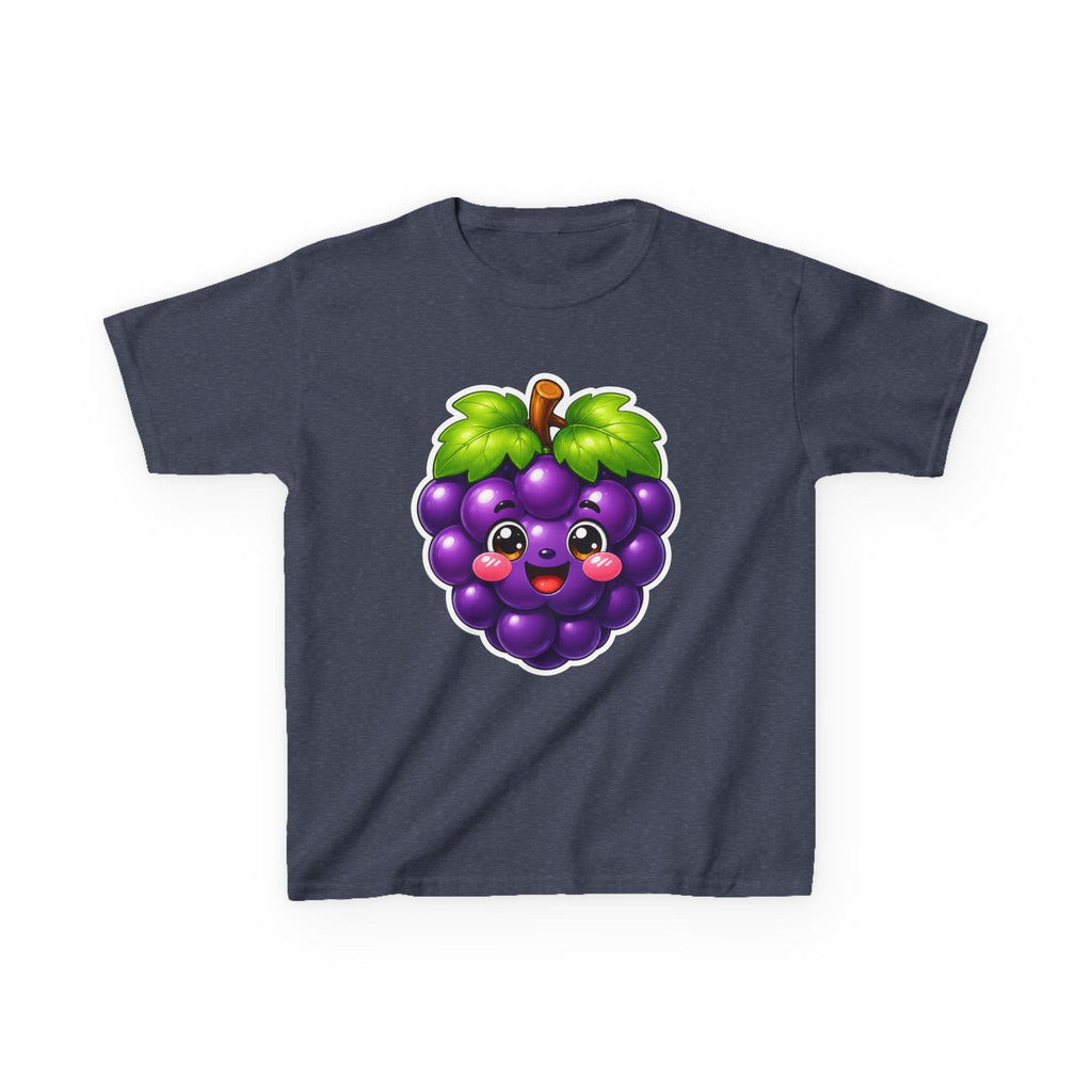 Kids Grape T-Shirt — 'Grape Vibes' Cute Kawaii Happy Grape Cartoon Graphic Tee
