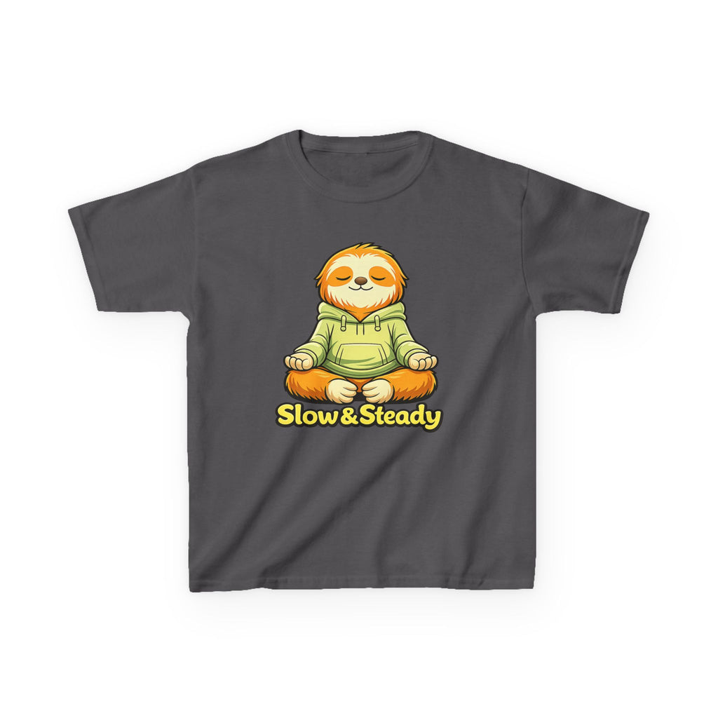 Kids Animal T-Shirt — 'Slow & Steady' Meditating Sloth Graphic Tee