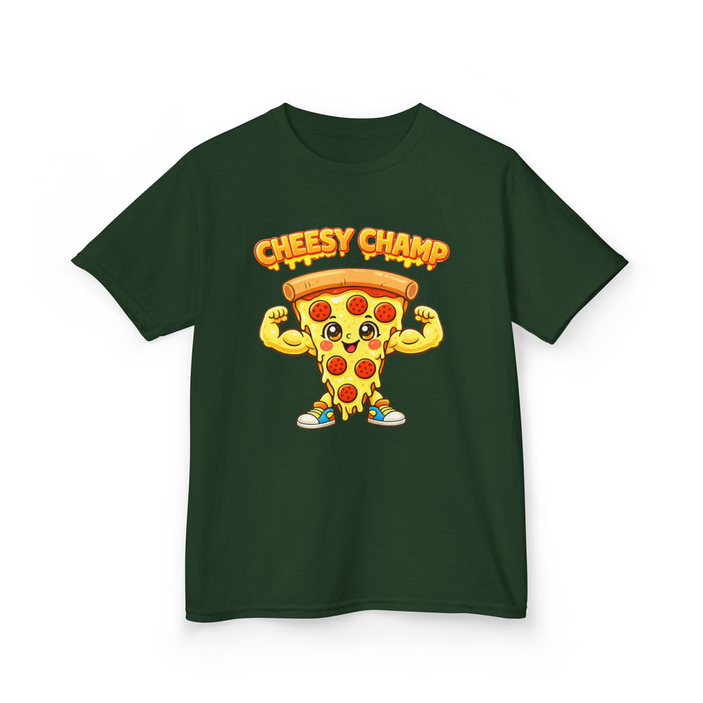 Kids Pizza T-Shirt — 'Cheesy Champ' Fun Food Graphic Tee