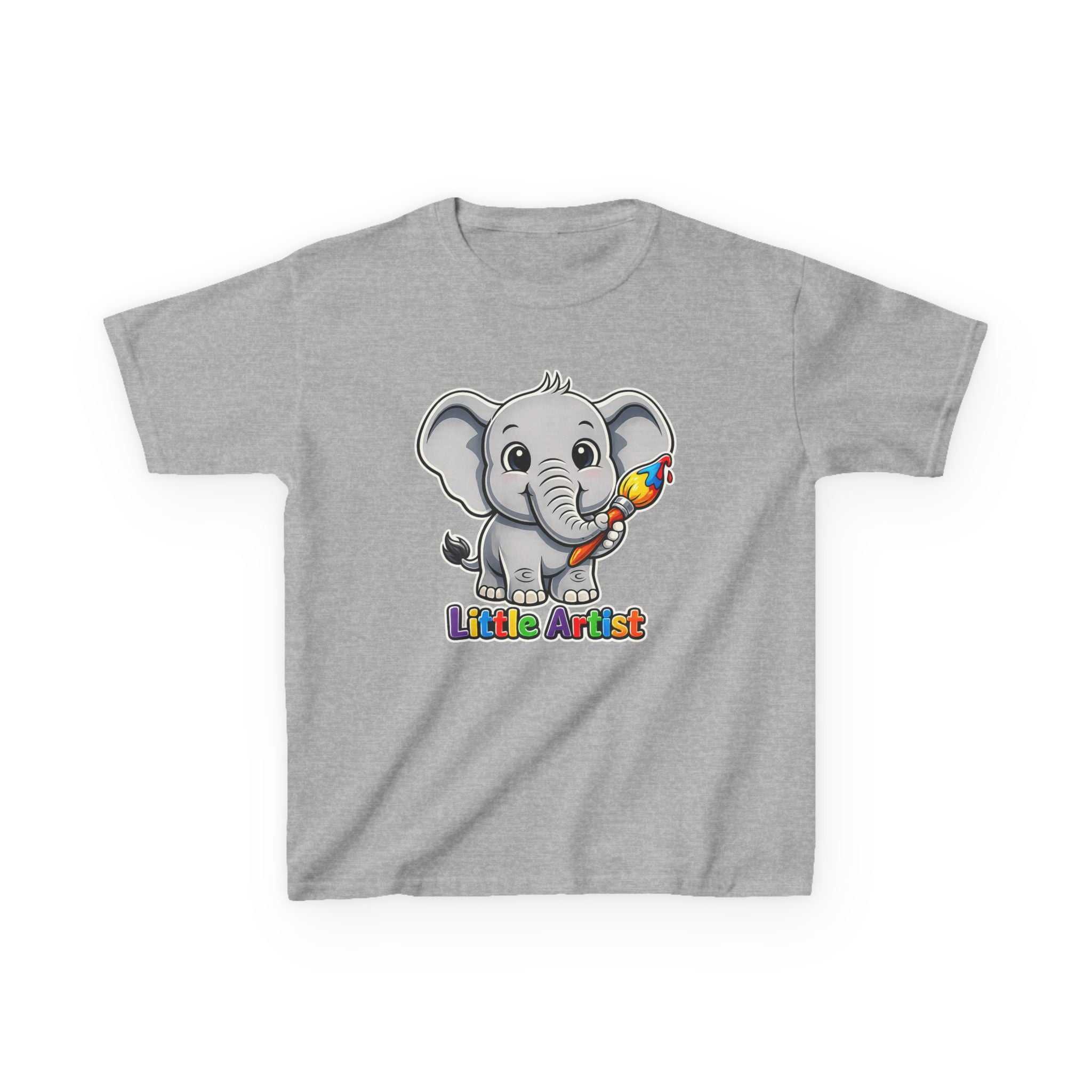 Kids Elephant T-Shirt — 'Little Artist' Art & Painting Cute Elephant Graphic Tee