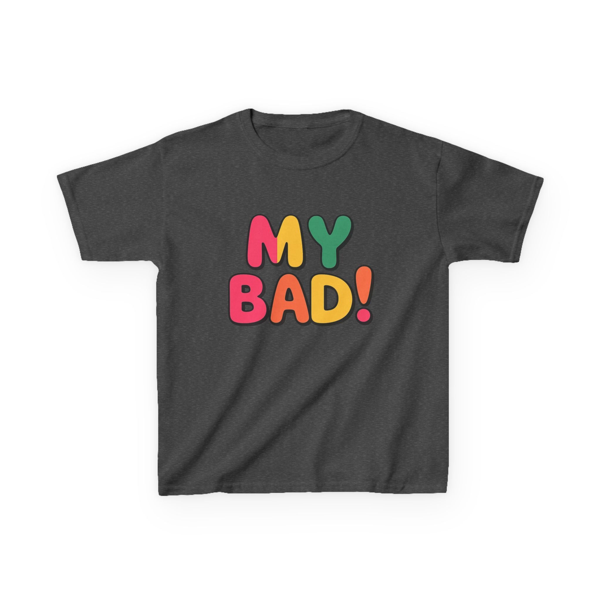 Kids Funny T-Shirt — 'My Bad!' Colorful Retro Graphic Tee