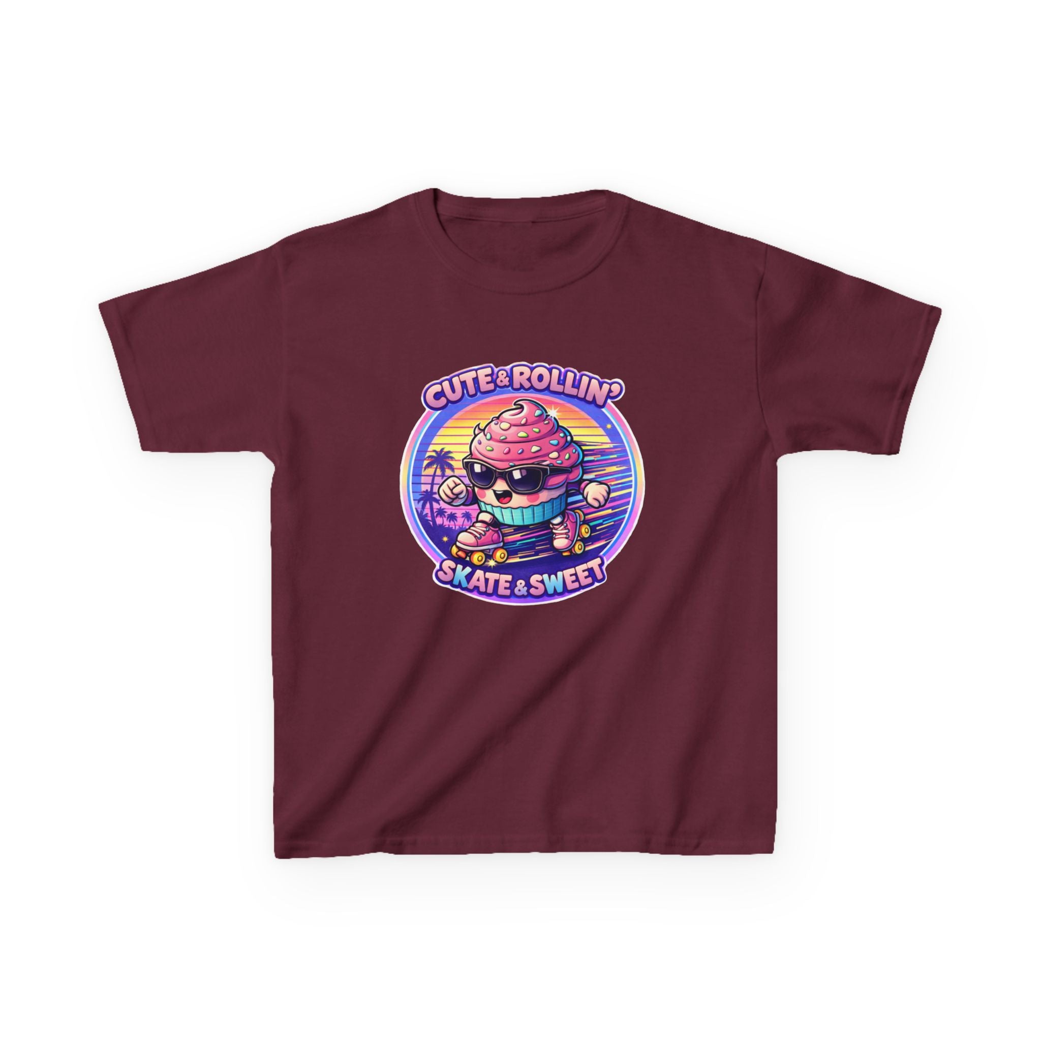 Kids Cupcake T-Shirt — 'Sweet Moves' Skateboarding Cupcake Graphic Tee
