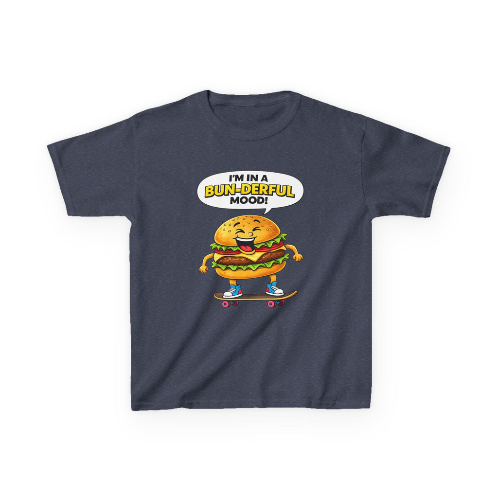 Kids Burger T-Shirt — 'Bun-derful Mood' Skateboard Graphic Tee