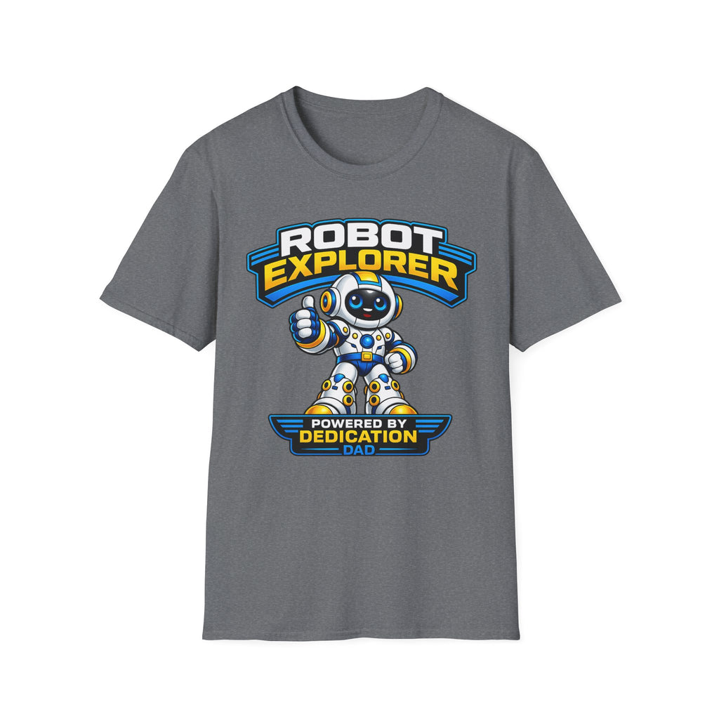 Copy of Robot Explorer T-Shirt — Cute Cartoon Robot Graphic Tee ("Powered by Dedication")
