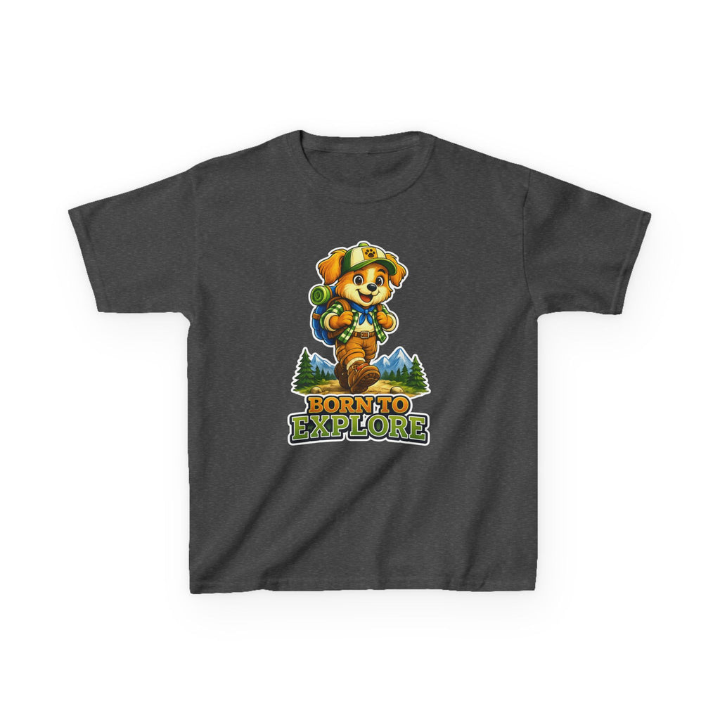 Kids Adventure T-Shirt — 'Born to Explore' Adventure Puppy Graphic Tee