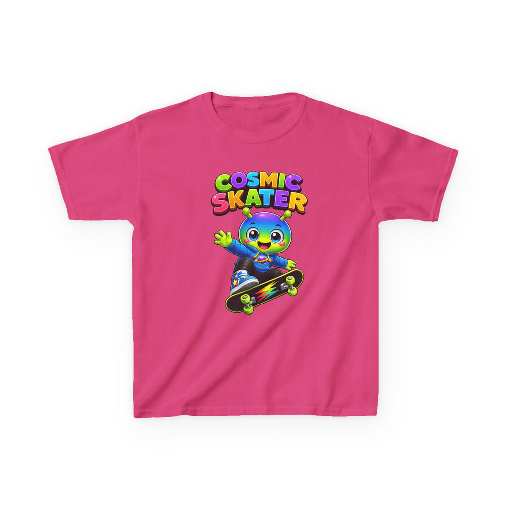 Kids Cosmic Skater T-Shirt — 'Cosmic Skater' Colorful Alien Skateboard Graphic Tee