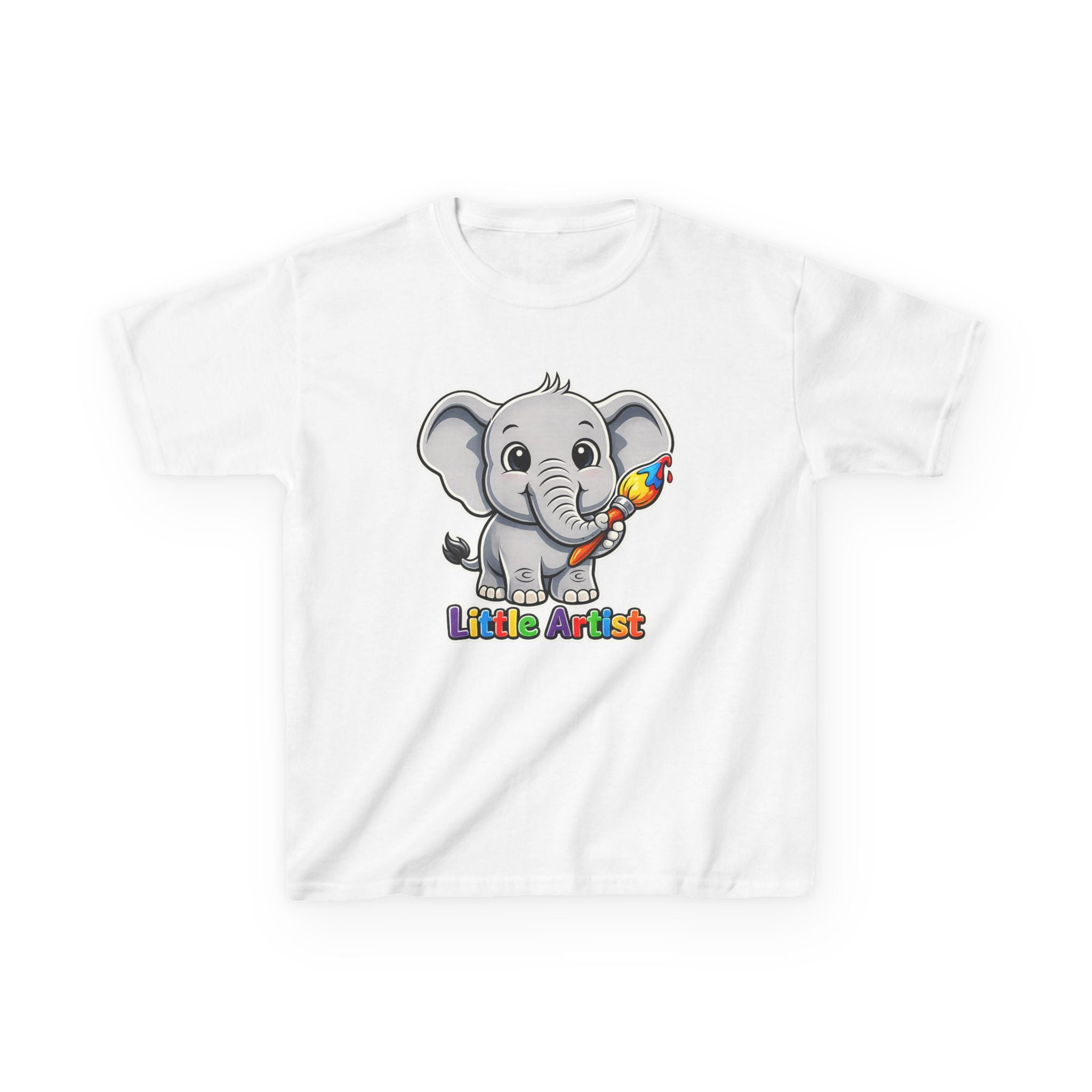 Kids Elephant T-Shirt — 'Little Artist' Art & Painting Cute Elephant Graphic Tee