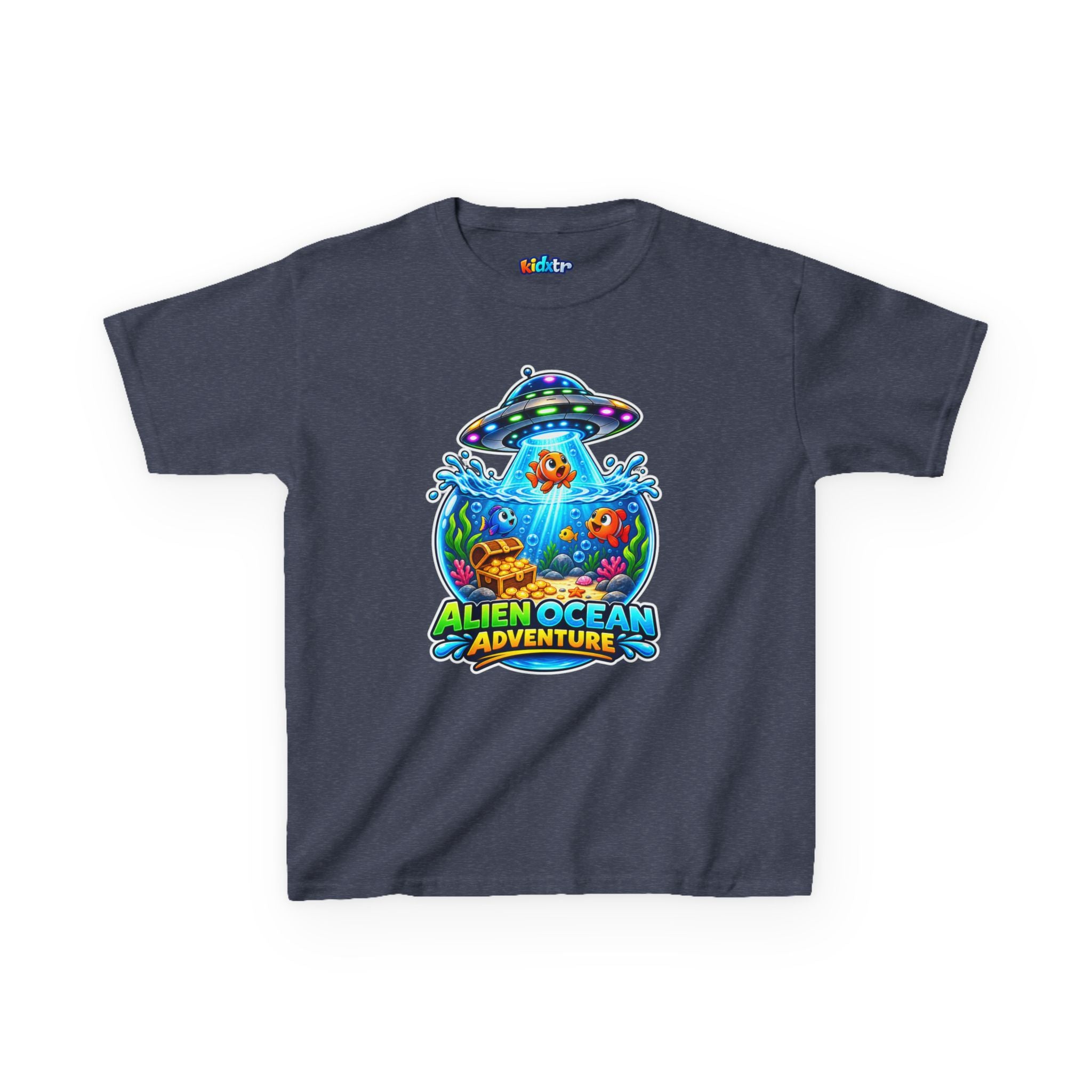 Kidxtr™ Kids Alien T-Shirt — 'Alien Ocean Adventure' UFO Fish Graphic Tee