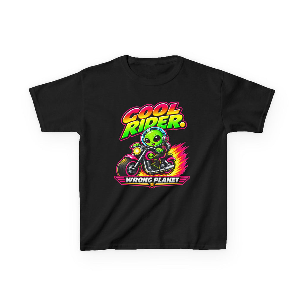 Kidxtr™ Kids Alien T-Shirt — 'Cool Rider, Wrong Planet' Motorcycle Graphic Tee