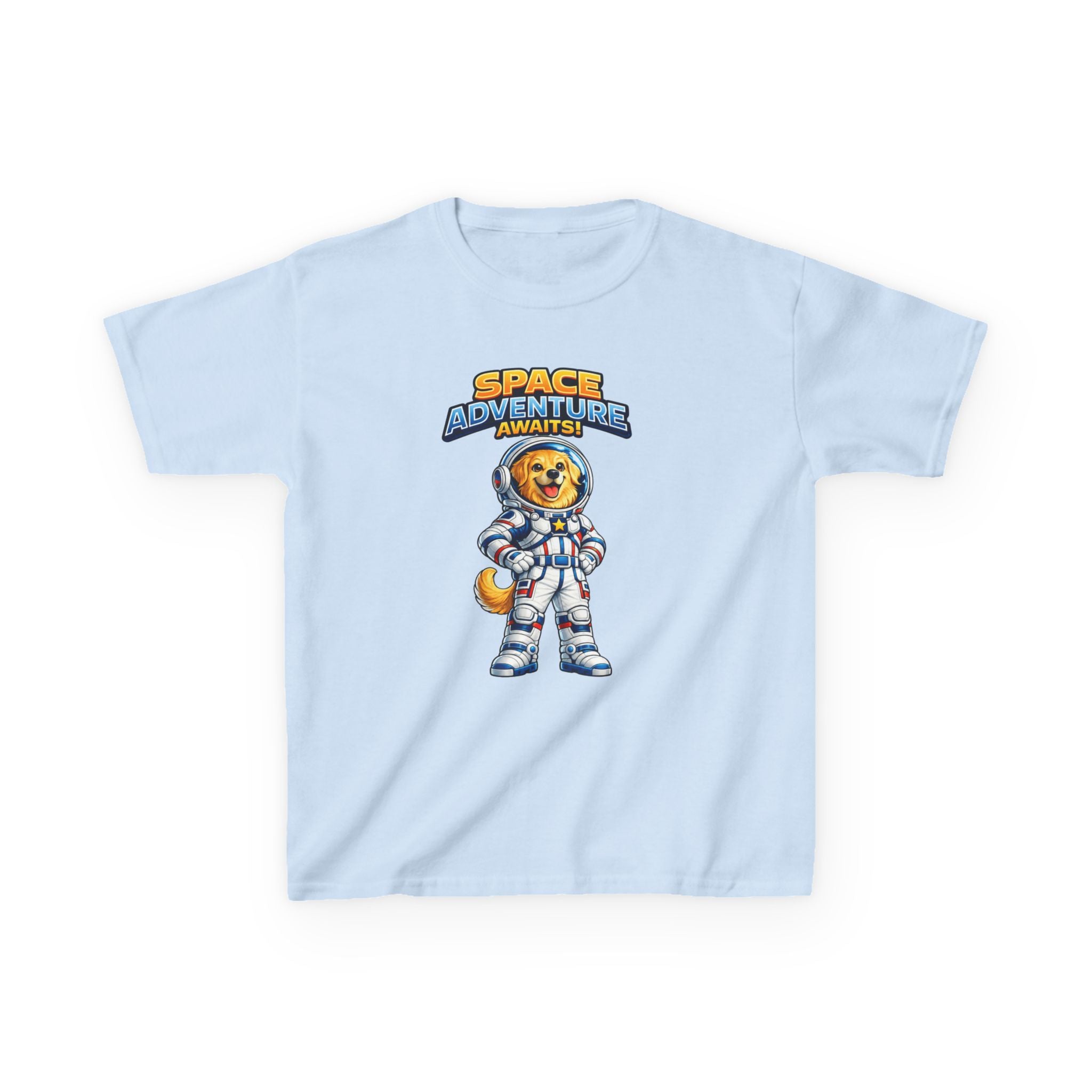 Kids Space Adventure T‑Shirt – Cute Astronaut Dog Graphic Tee