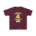 Kids Birthday Gaming T-Shirt — 'Level 4 Ready' Video Game Controller Graphic Tee