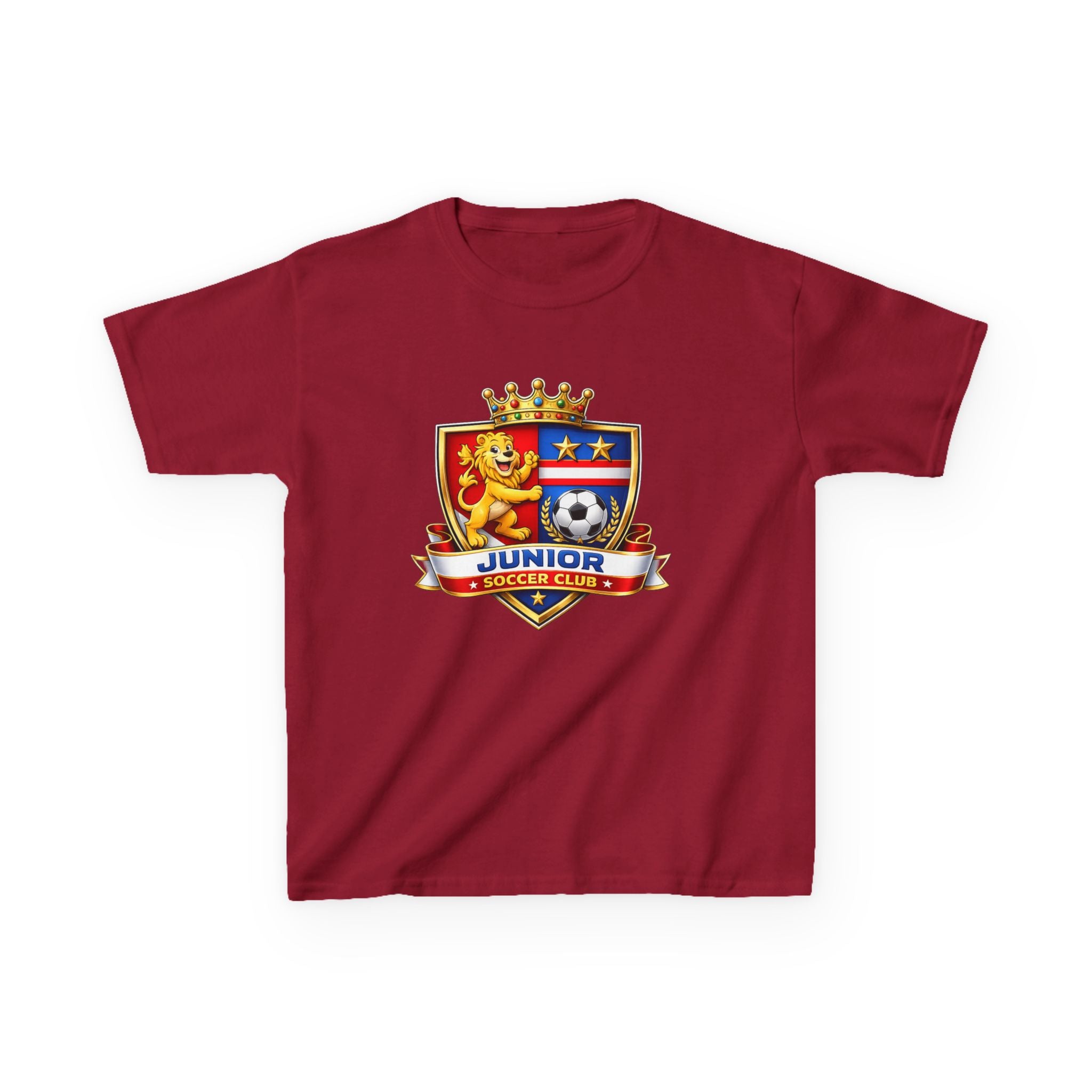 Kids Soccer T-Shirt — 'Junior Soccer Club' Crest Graphic Tee