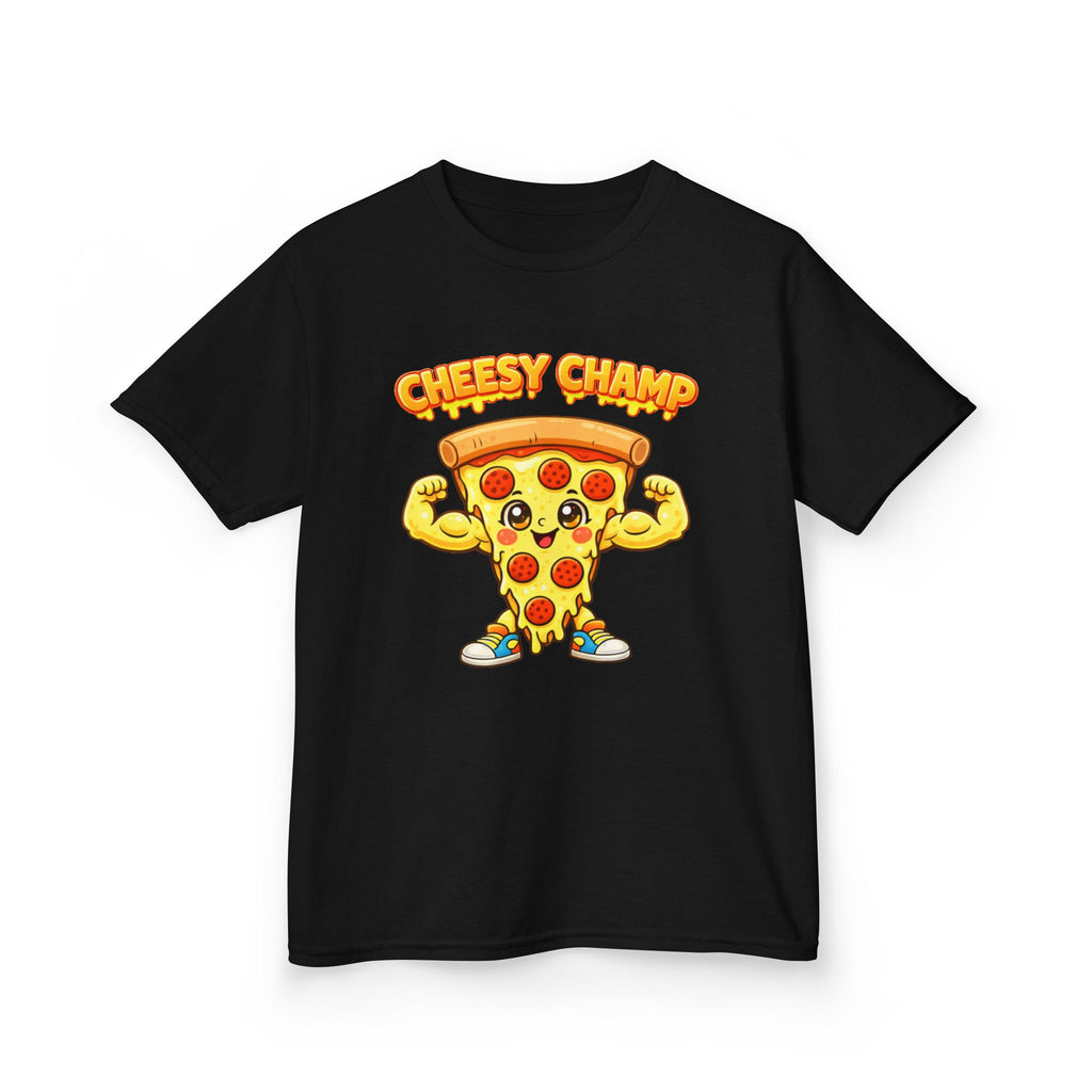 Kids Pizza T-Shirt — 'Cheesy Champ' Fun Food Graphic Tee