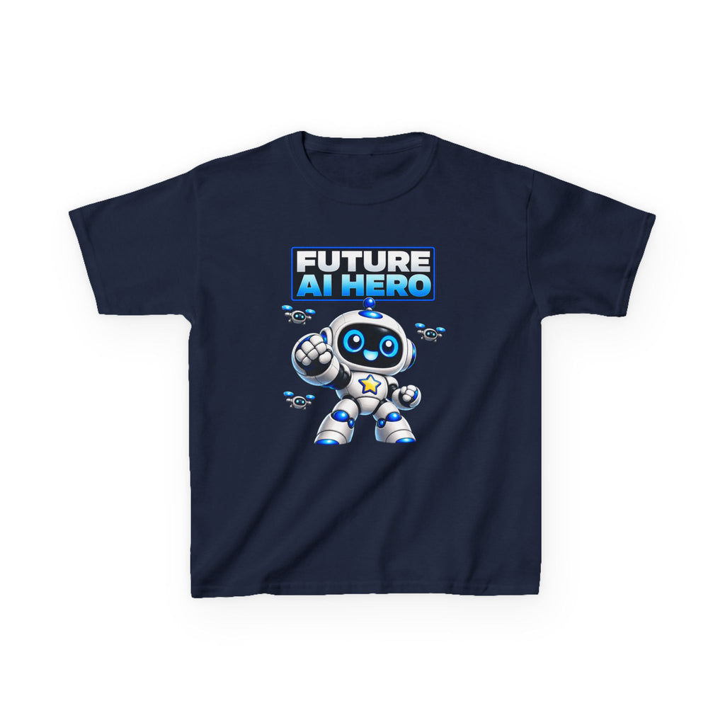 Kids Robot T-Shirt — 'Future AI Hero' Cute Robot STEM Graphic Tee