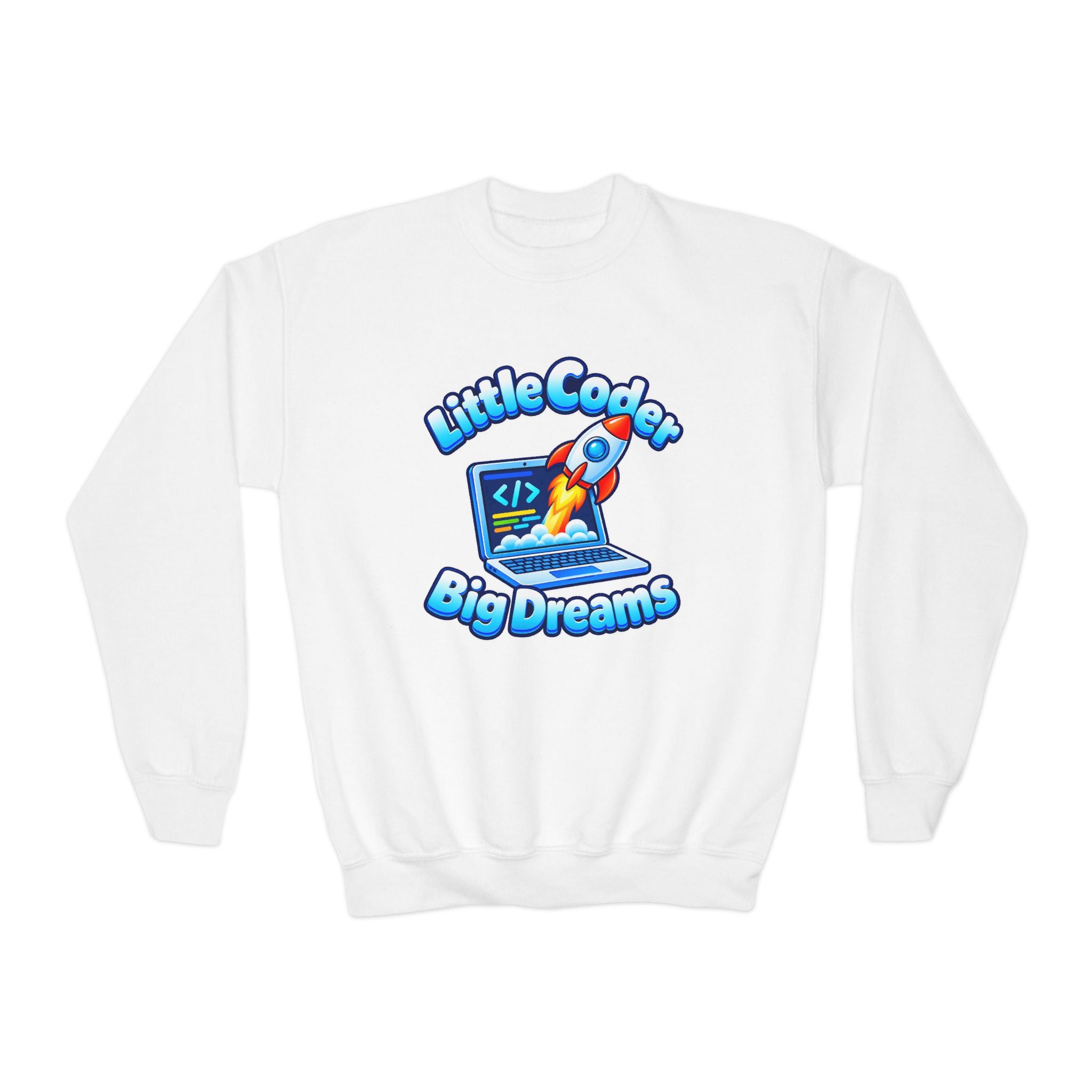 Kidxtr™ Kids Lil Coder Crewneck Sweatshirt — 'Code It Up' Youth Graphic Sweatshirt