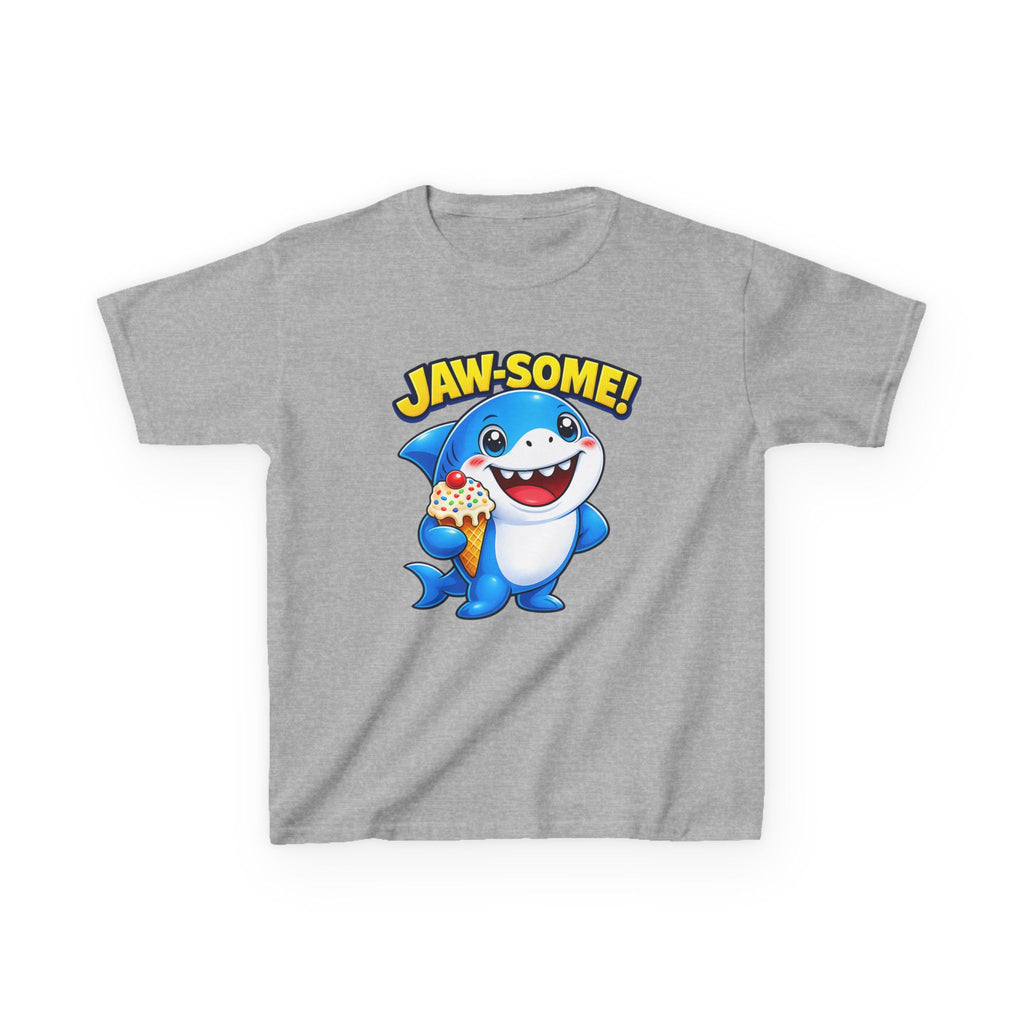 Kids Shark T-Shirt — 'Jaw-some!' Smiling Shark with Ice Cream Graphic Tee