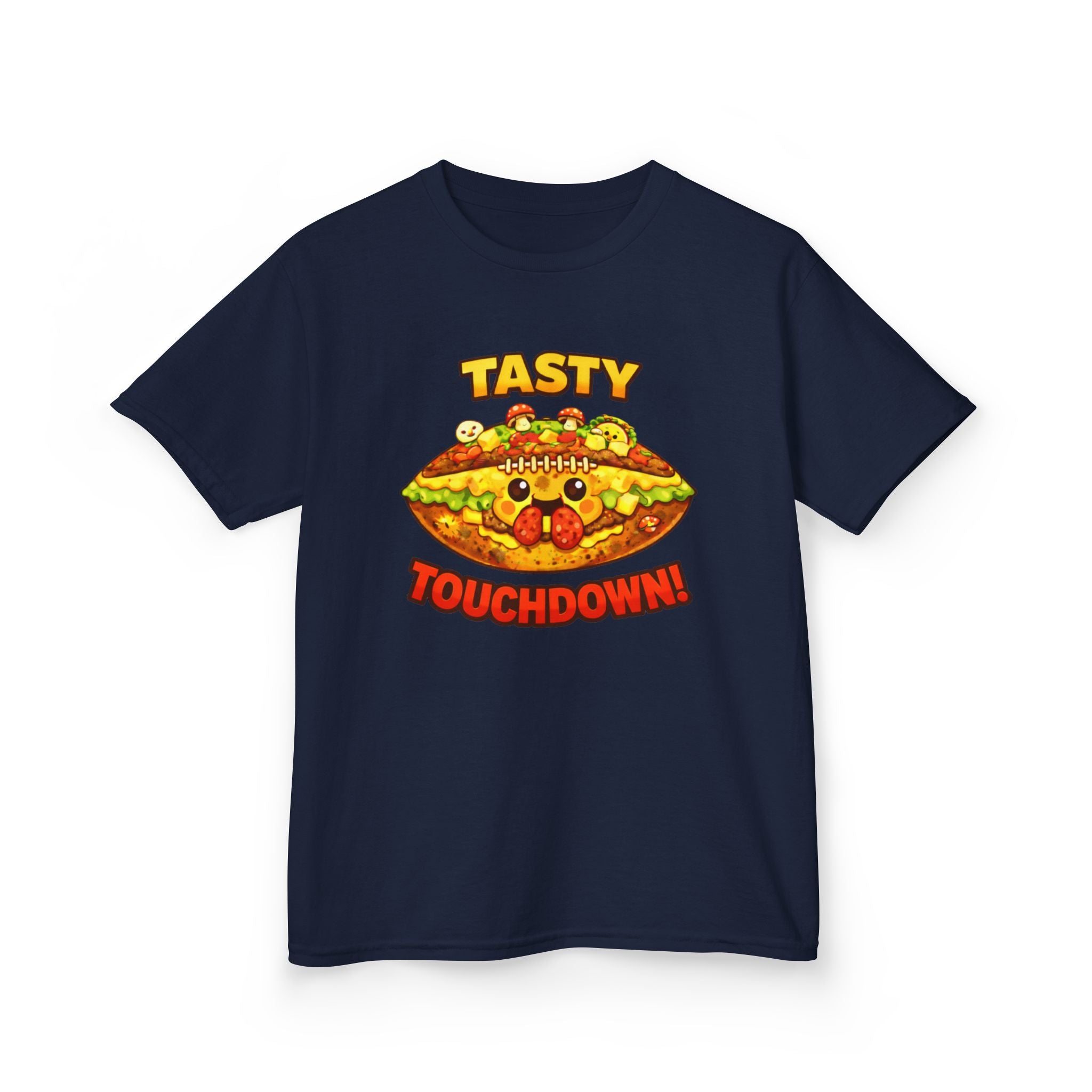 Kidxtr™ Kids Football T-Shirt — 'Football & Pizza' Cartoon Food Sports Graphic Tee