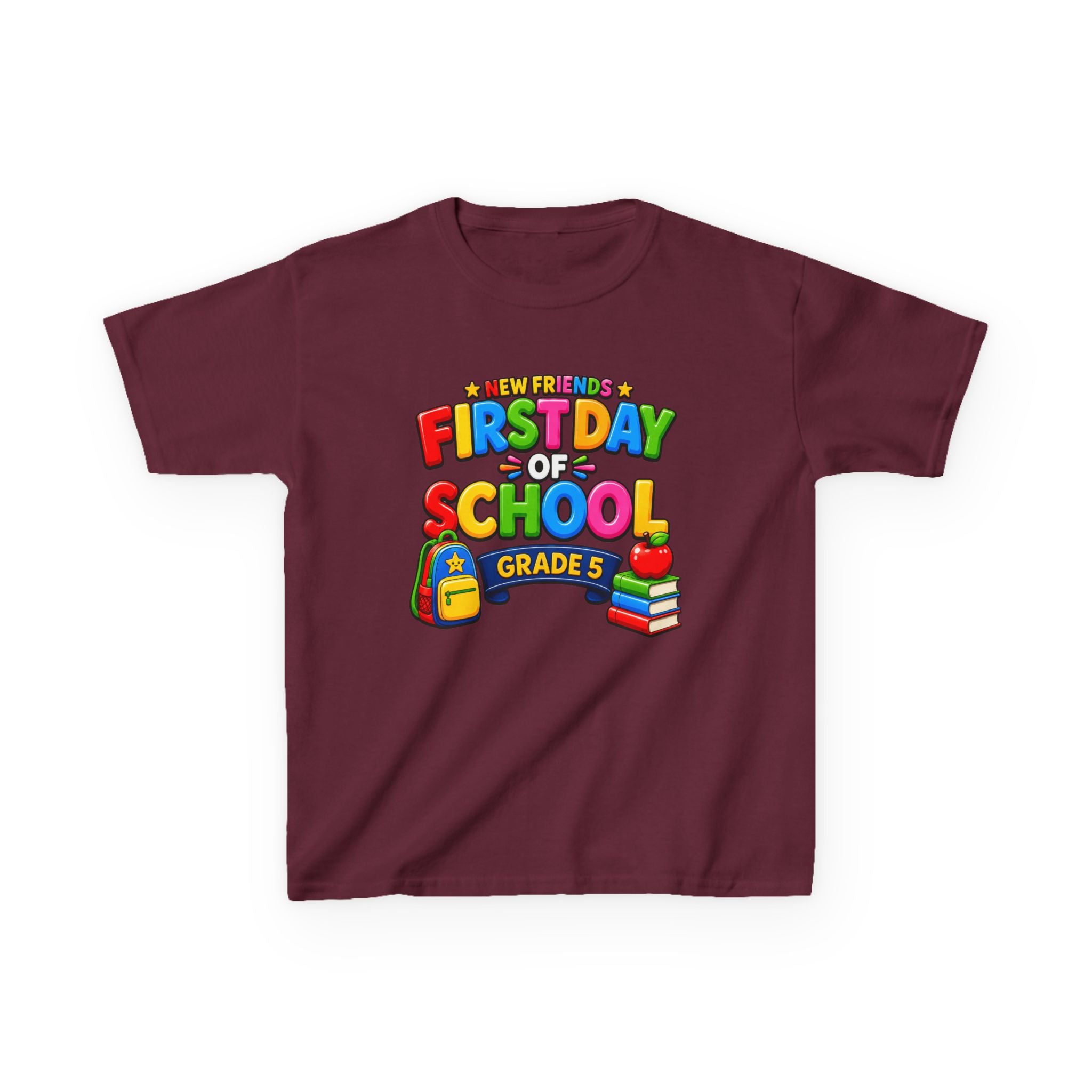 Kids School T-Shirt — 'Grade 5' First Day of School Back-to-School Graphic Tee