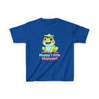 Kids Frog T-Shirt — 'Happy Little Hopper!' Cartoon Crown Frog Graphic Tee