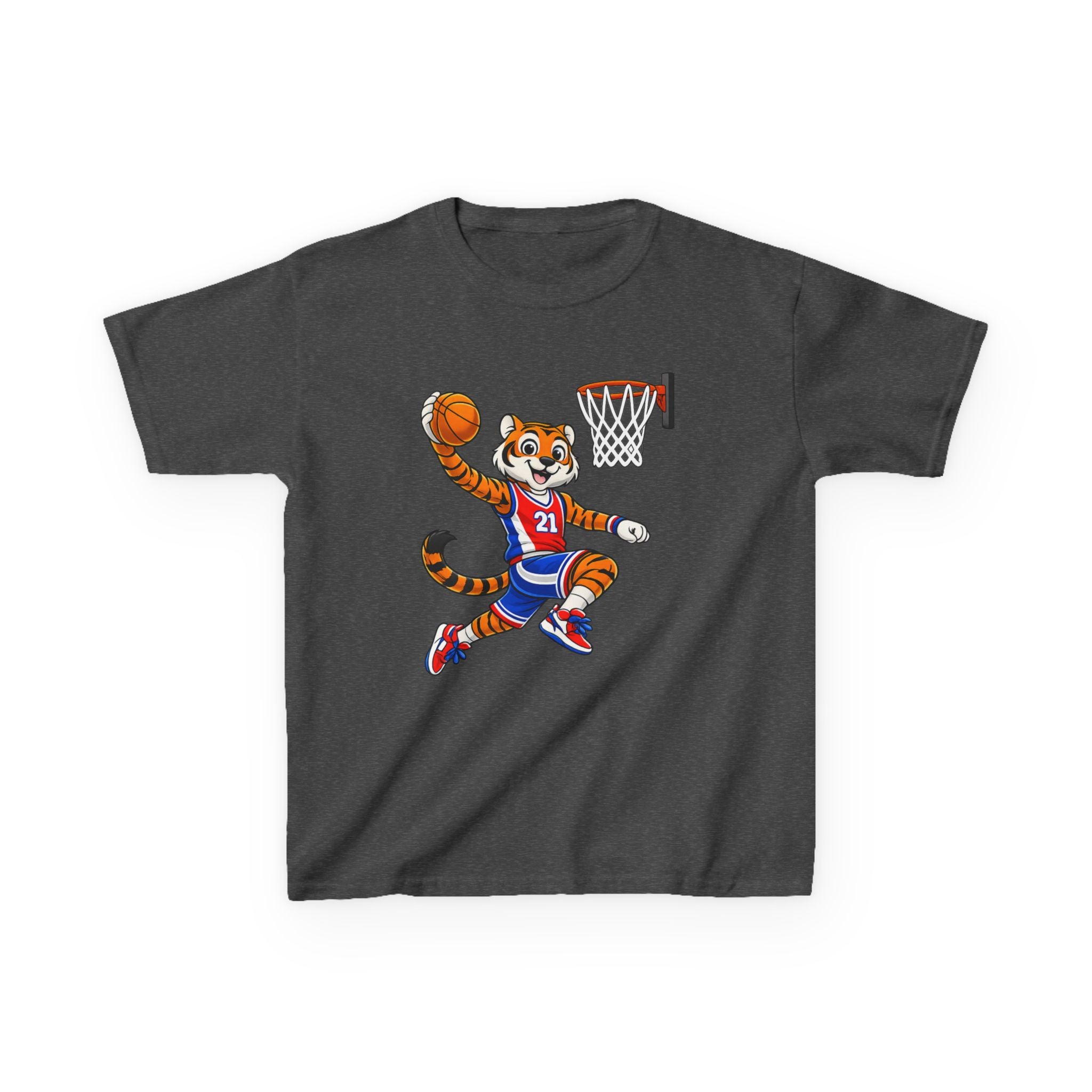 Kids Basketball Tiger T-Shirt – Dunking Tiger Graphic Tee