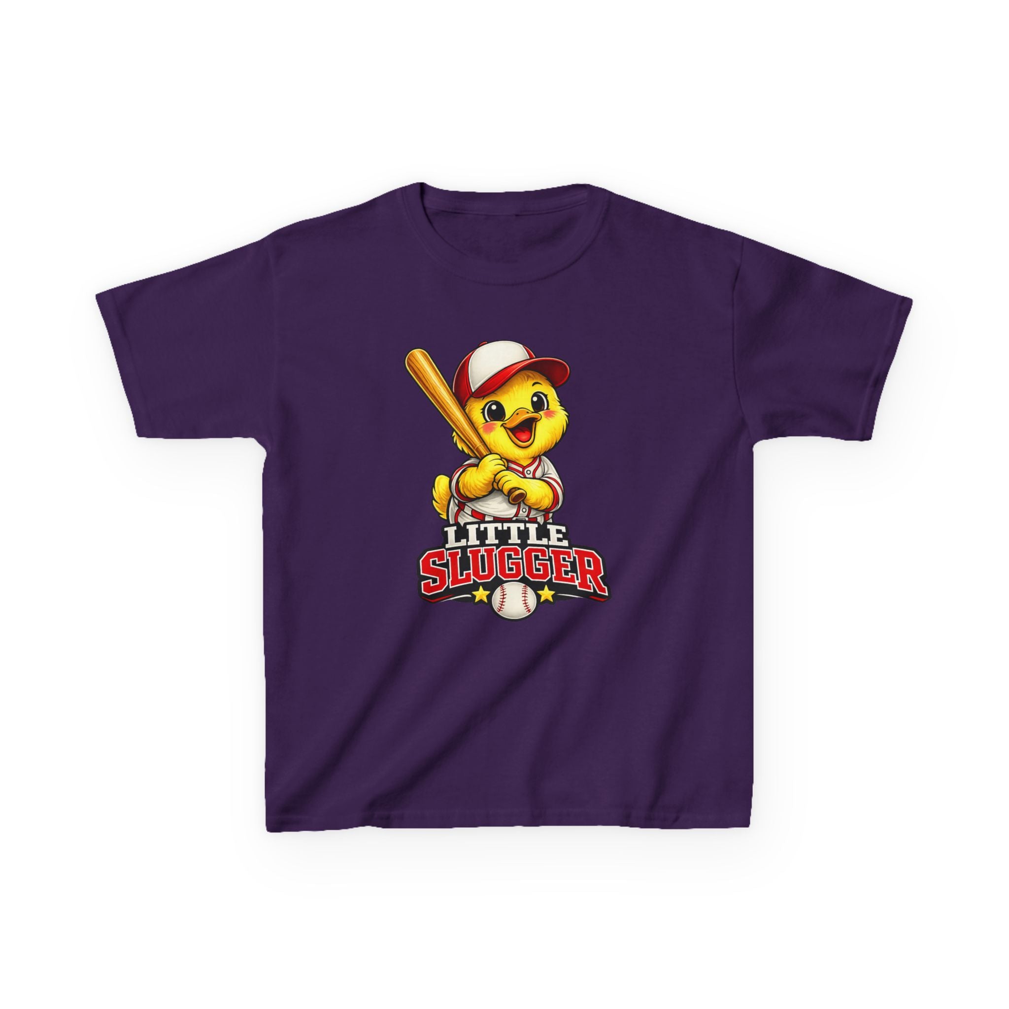 Kids Baseball T-Shirt — 'Little Slugger' Cute Baseball Chick Graphic Tee