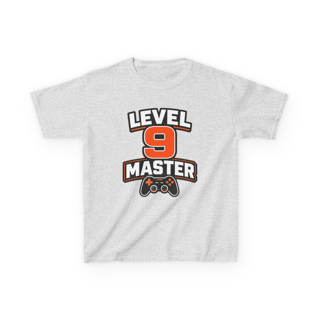 Kids Gaming T-Shirt — 'Level 9 Master' Gamer Graphic Tee