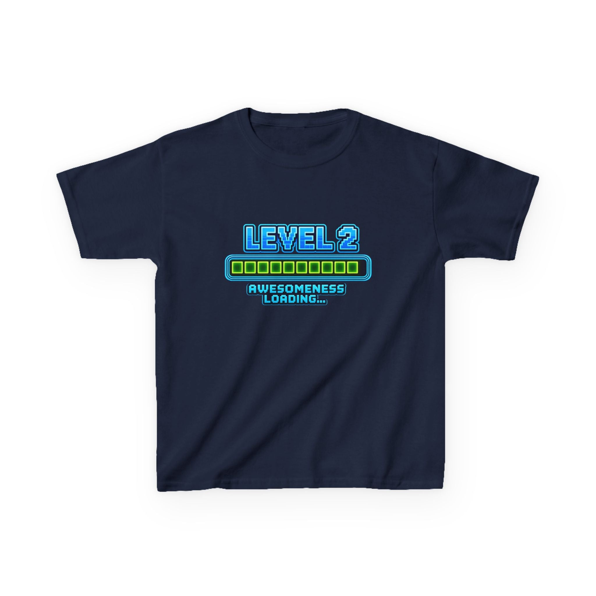 Kids Gaming T-Shirt — 'Level 2: Awesomeness Loading' Gamer Birthday Graphic Tee