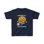 Kids Soccer T-Shirt — 'Powered by Fun & Soccer' Burger Graphic Tee