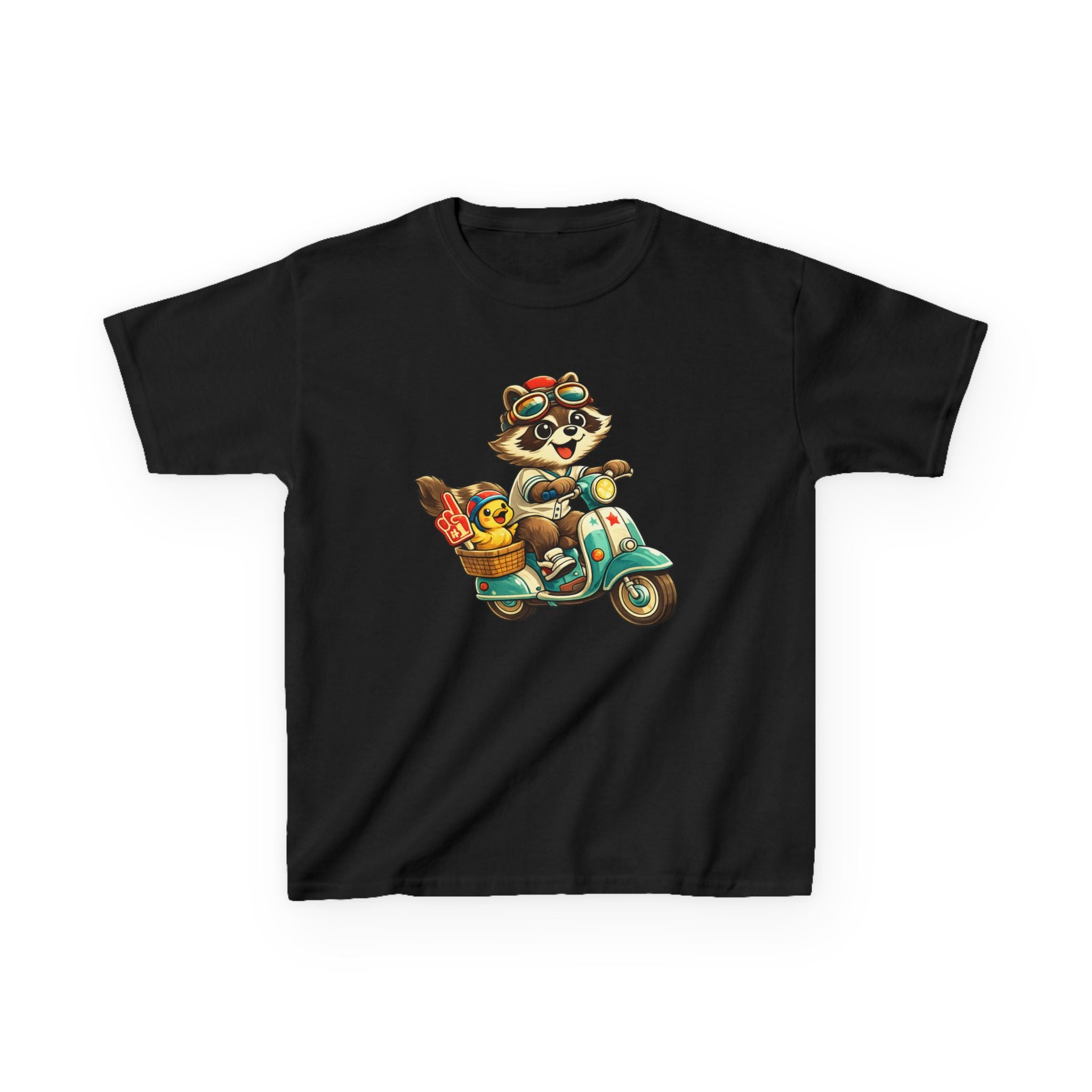 Kids Raccoon T-Shirt – Scooter Rider Graphic Tee