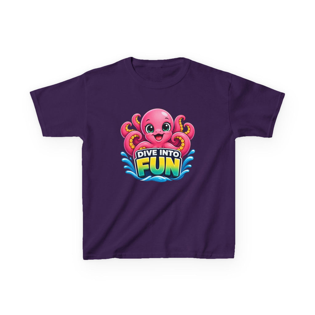 Kids Octopus T-Shirt — 'Dive Into Fun' Pink Octopus Graphic Tee