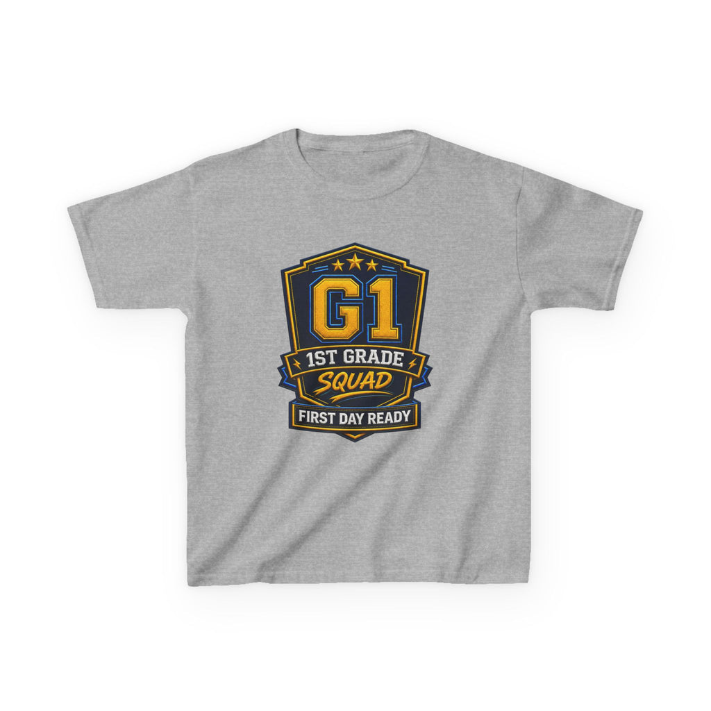 Kids 1st Grade T-Shirt — 'G1 First Day Ready' Back-to-School Graphic Tee