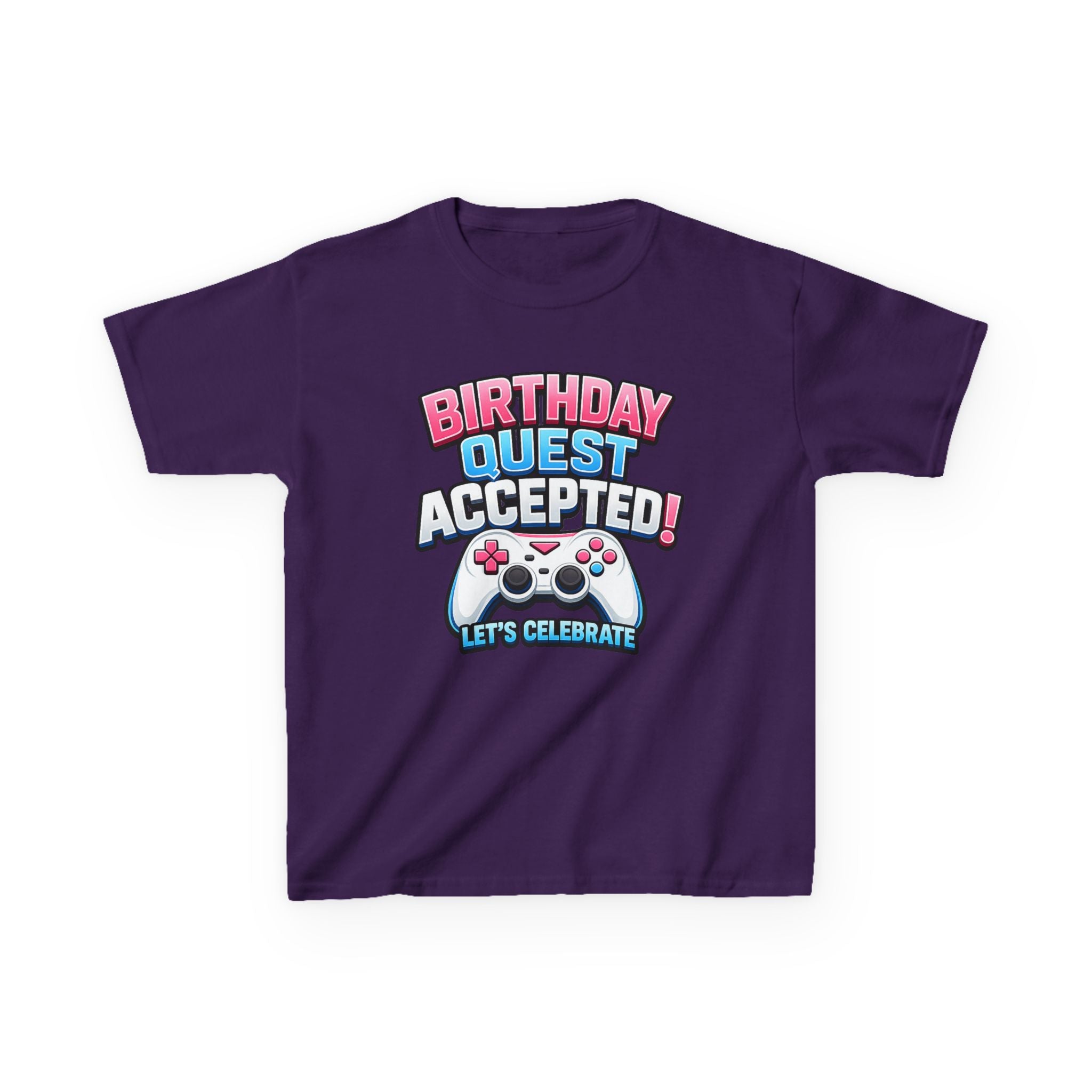 Kids Birthday T-Shirt — 'Birthday Quest Accepted' Gamer Birthday Graphic Tee