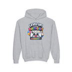 Kidxtr™ Kids Birthday Hoodie — 'Level Up, It’s My Birthday' Cartoon Graphic Sweatshirt