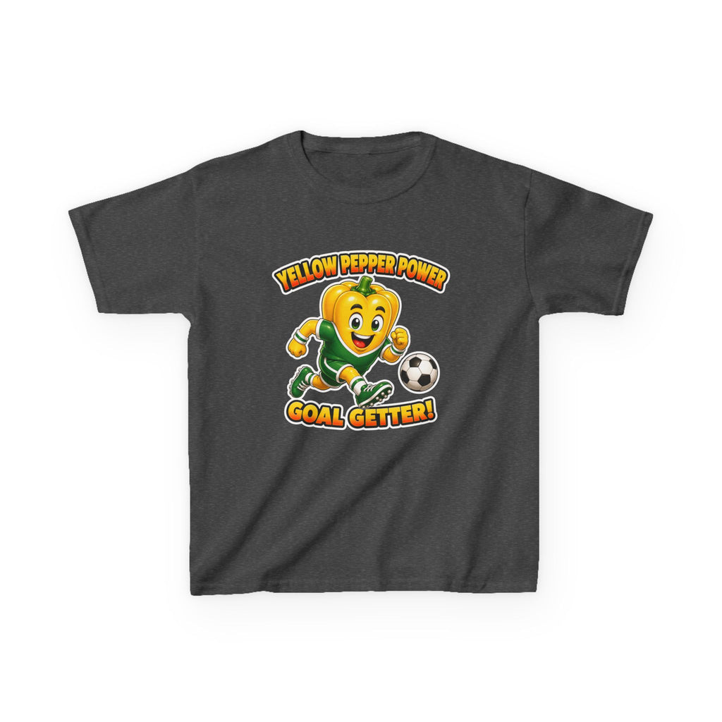Kids Soccer T-Shirt — 'Yellow Pepper Power' Goal Getter Graphic Tee