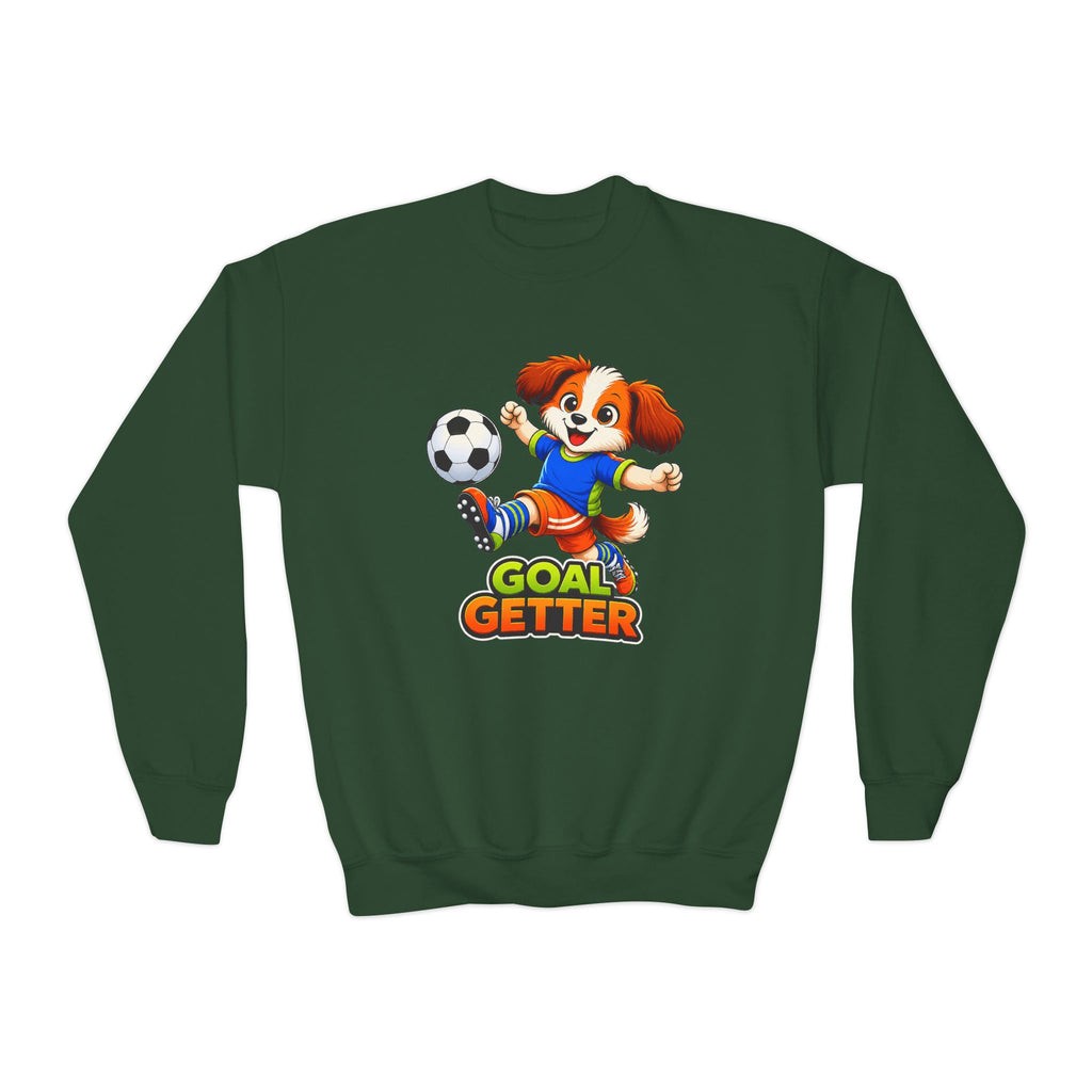 Kidxtr™ Kids Soccer Crewneck Sweatshirt — 'Goal Getter' Champion Graphic Crewneck