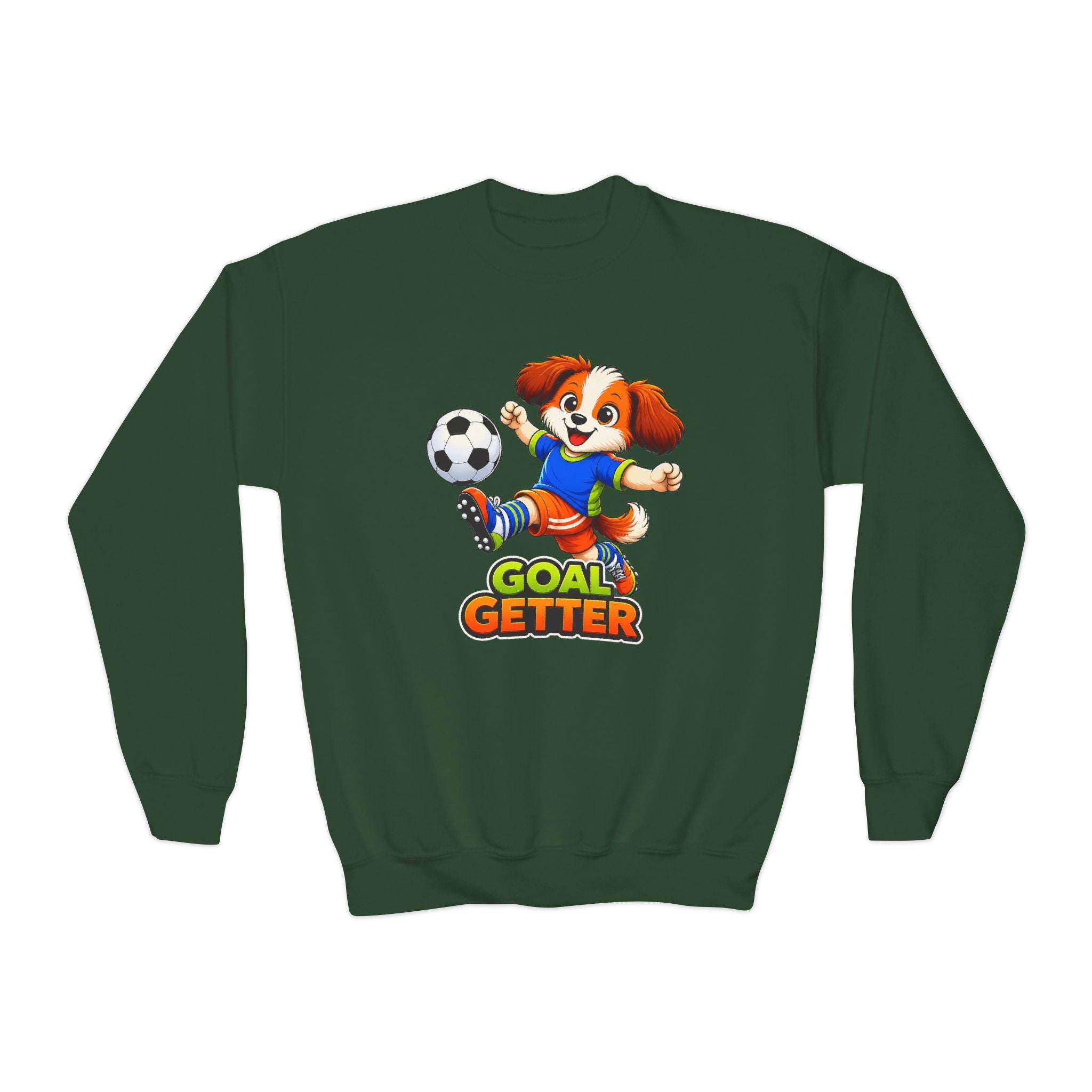 Kidxtr™ Kids Soccer Crewneck Sweatshirt — 'Goal Getter' Champion Graphic Crewneck