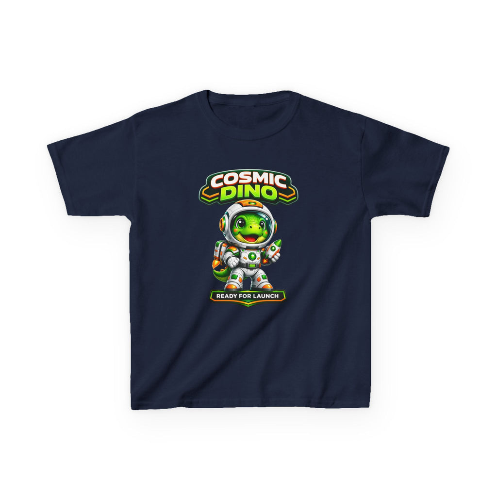 Kids Space T‑Shirt — 'Ready for Launch' Cosmic Dino Graphic Tee