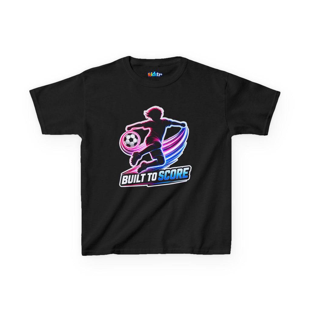 Kidxtr™ Kids Soccer T-Shirt — 'Built to Score' Soccer Graphic Tee