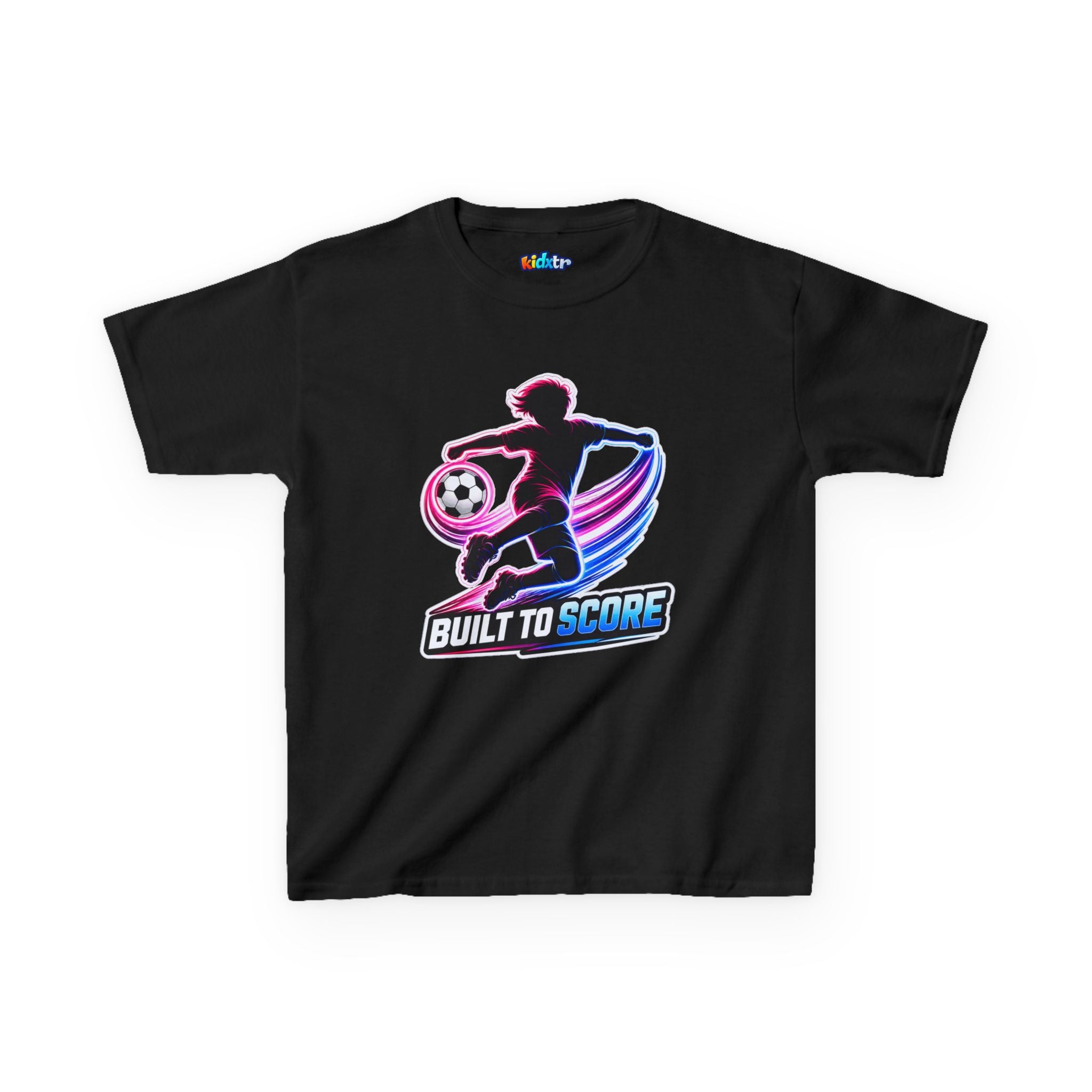 Kidxtr™ Kids Soccer T-Shirt — 'Built to Score' Soccer Graphic Tee