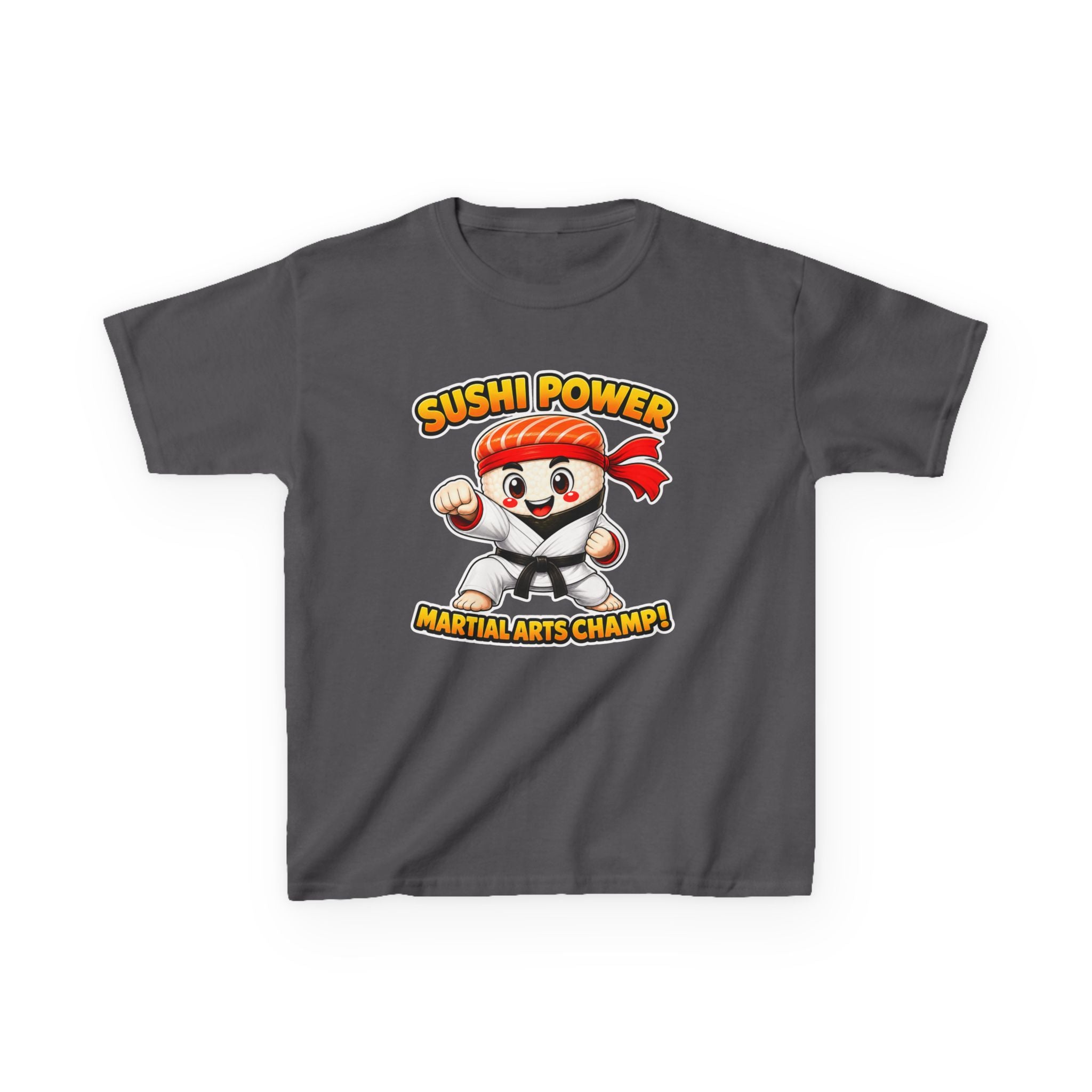 Kids Martial Arts T-Shirt — 'Sushi Power' Karate Champion Graphic Tee
