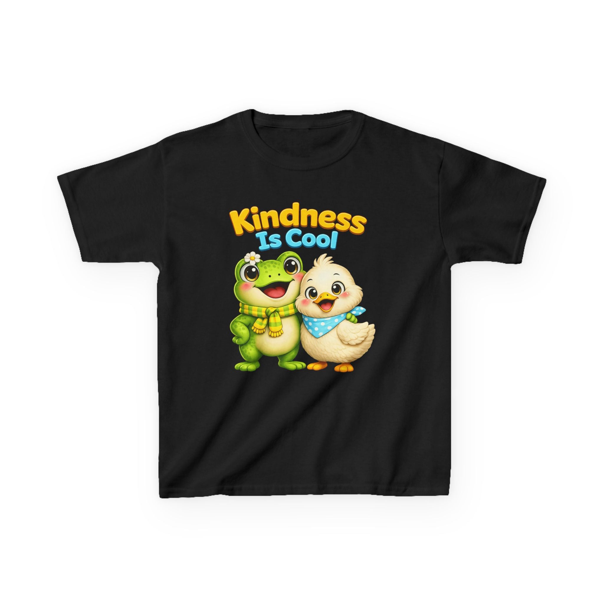 Kids Kindness T-Shirt — 'Kindness Is Cool' Cute Frog & Duck Cartoon Graphic Tee
