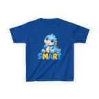 Kids Dinosaur T-Shirt — 'SMART' Blue Dino Graphic Tee