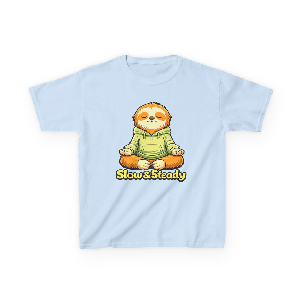 Kids Animal T-Shirt — 'Slow & Steady' Meditating Sloth Graphic Tee