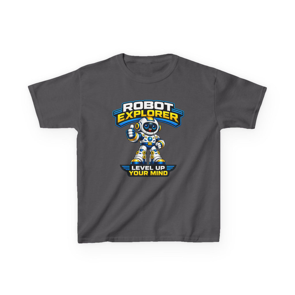 Kids T-Shirt – Robot Explorer 'Level Up Your Mind' Graphic Tee