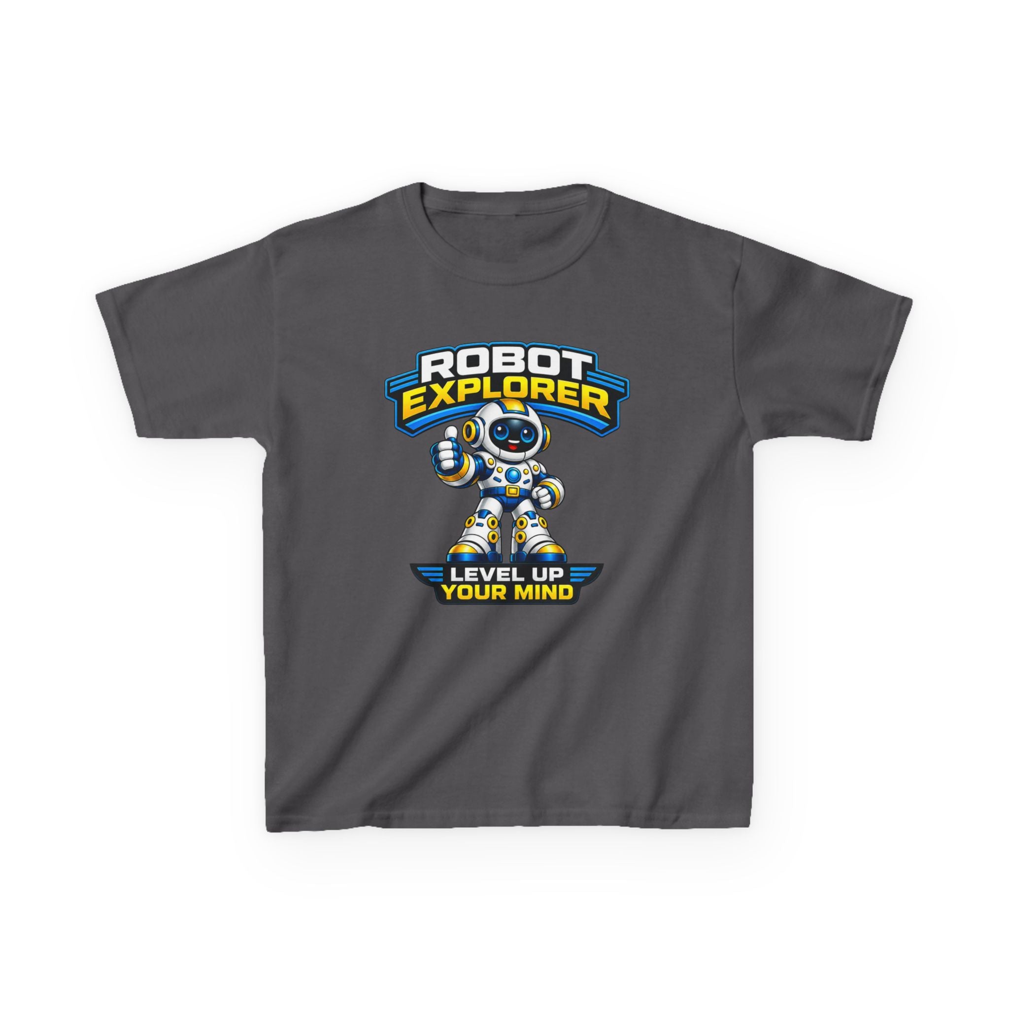 Kids T-Shirt – Robot Explorer 'Level Up Your Mind' Graphic Tee