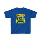 Kids Video Game T-Shirt — 'Level Up Birthday Boy' Game Controller Graphic Tee