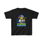 Kids Coding T-Shirt — 'Coding Creator' Cute Monkey Programmer Graphic Tee