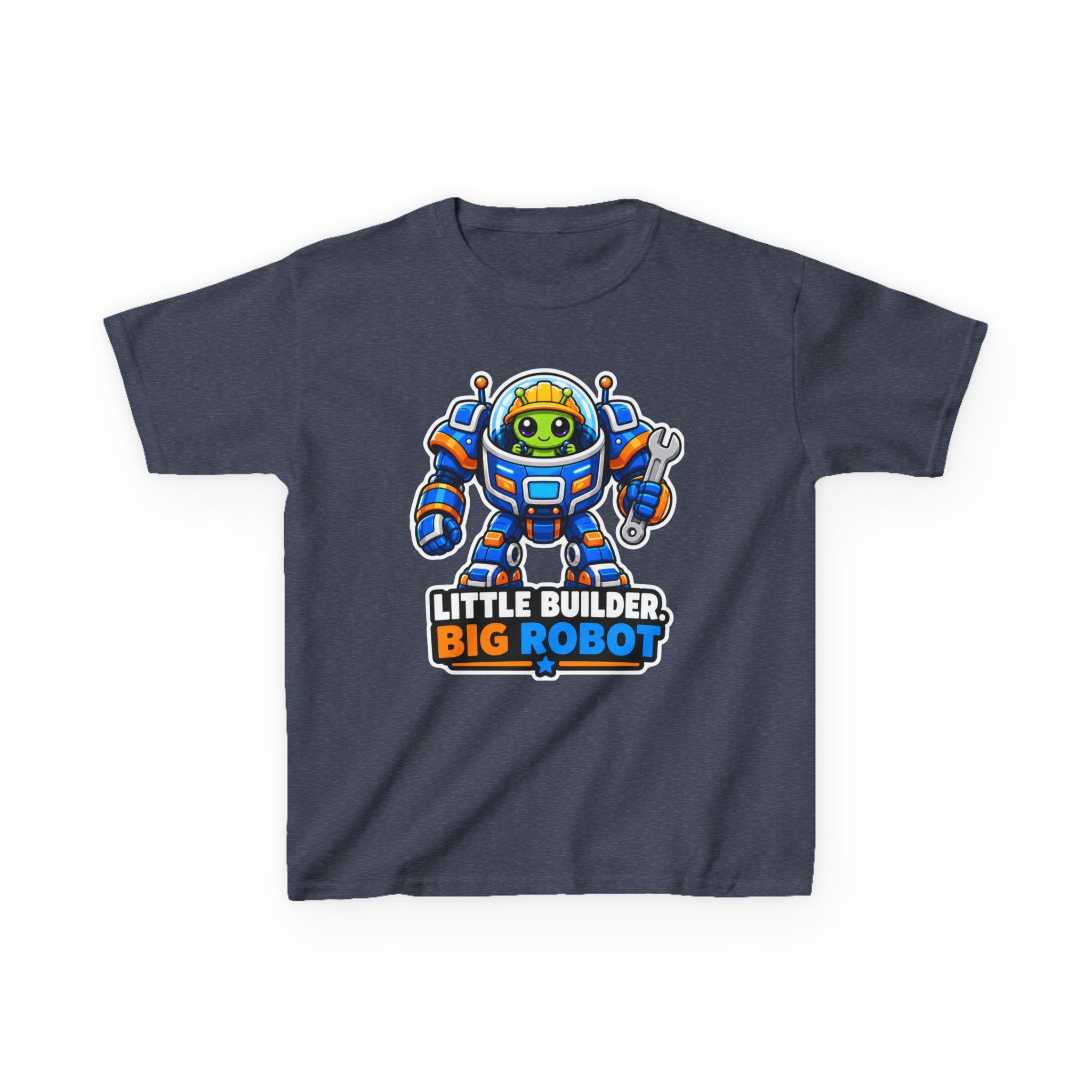 Kids Robot T-Shirt — 'Little Builder, Big Robot' Cute Robot Graphic Tee