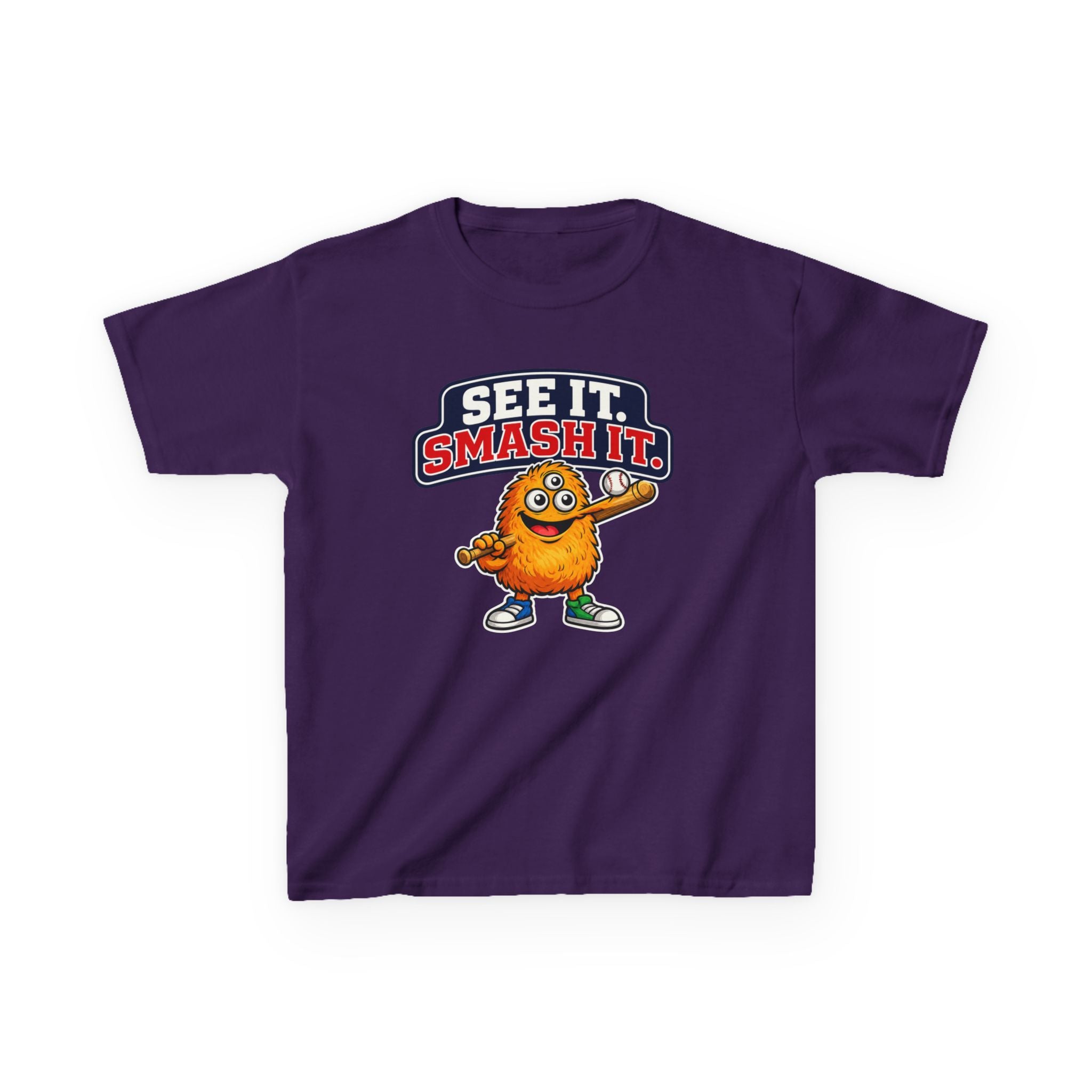 Kids Cookie T-Shirt — 'See It. Smash It.' Cartoon Cookie Character Graphic Tee