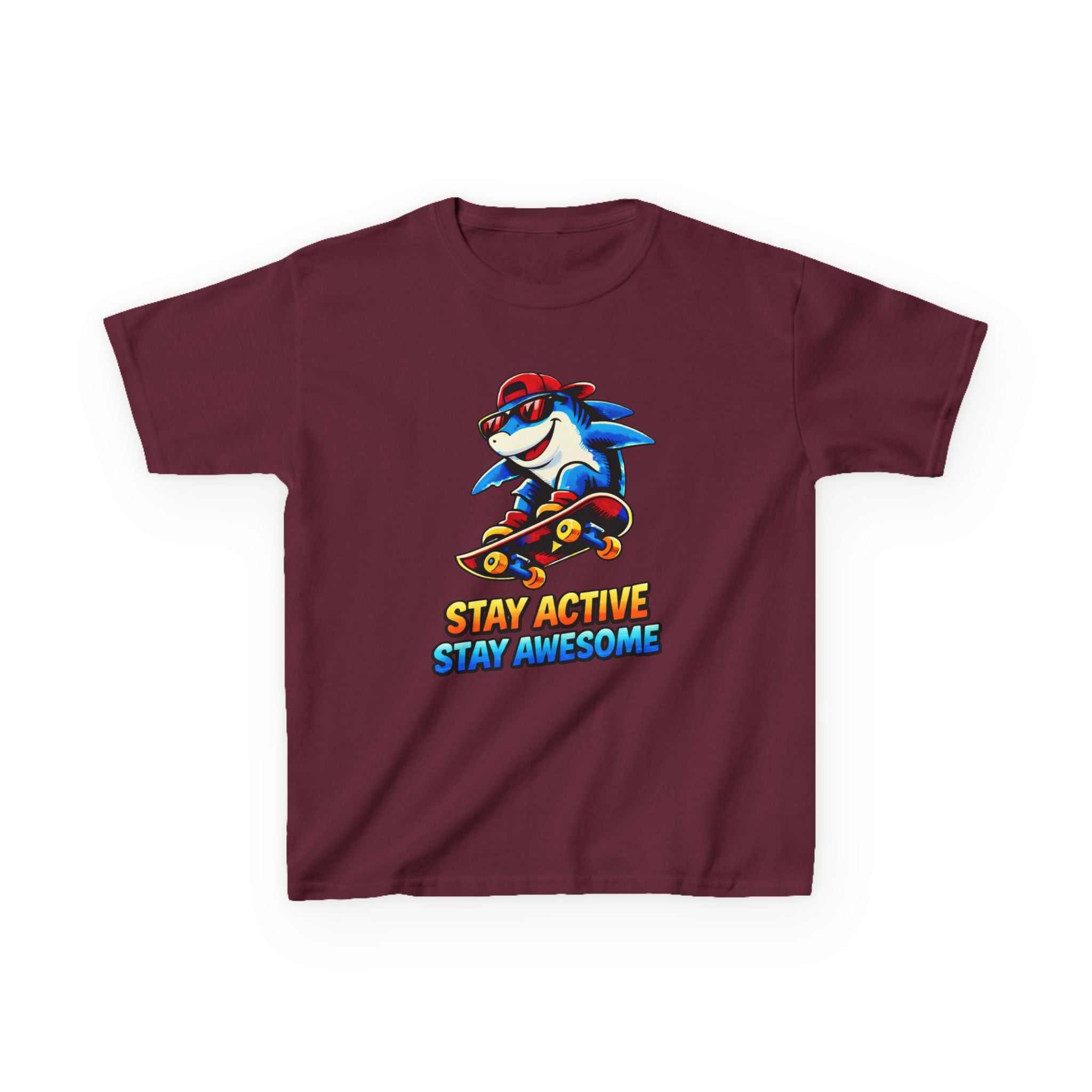 Kids Skateboard Shark T-Shirt – Stay Active Graphic Tee